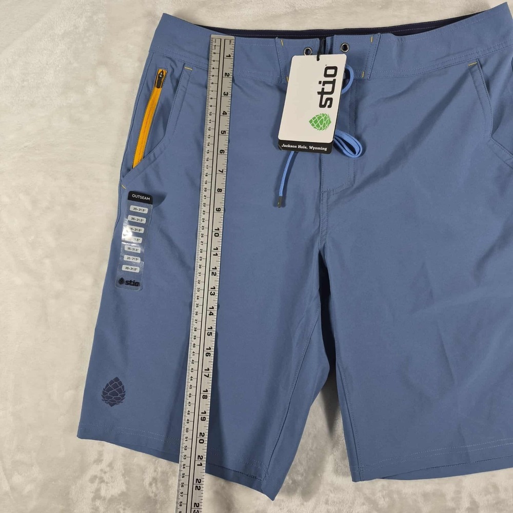 Stio CFS Board Shorts Men's 35 Blue 10" Inseam Hybrid Beach Pool Performance NWT - Picture 3 of 8